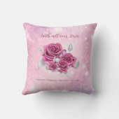 シルバーピンク離れのバラとモマきらめくーズ クッション (裏面)