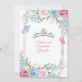 シルバーピンク&パステルブルーバタフライキンセアニラ 招待状 (裏面)