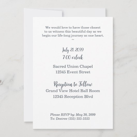 シルバーピンストライプゲイ結婚式招待状 招待状 (裏面)