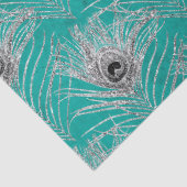 シルバーピーコックの羽オンティール(緑がかった色)デコページ 薄葉紙 (詳細)