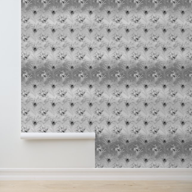 シルバーピーコックの羽根 壁紙 (アプリケーション)