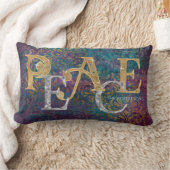 シルバーピーコックカラーズのクリスマスピース金ゴールド写真 ランバークッション (ブランケット)