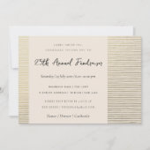 シルバーピーチストライプのスケッチ線企業のイベント 招待状 (正面)