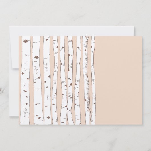 シルバーピーニーラセット樺の木ツリー結婚式招待状 招待状 (裏面)