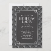 シルバーファエレガントンアールデコ誕生パーティー2 招待状 (正面)