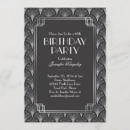 シルバーファエレガントンアールデコ誕生パーティー2 招待状