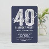 シルバーファブラス40th誕生日パーティー招待状 招待状 (スタンド正面)