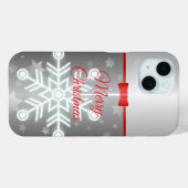 シルバーファンシー&ボウiPhone / iPadケース Case-Mate iPhoneケース (裏面 (横))