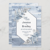 シルバーファーンウッドボタニッ結婚クス セーブザデート (正面/裏面)