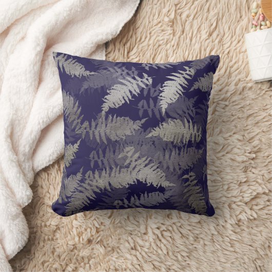 シルバーファーン葉ズ植物林の植物ママ クッション (ブランケット)