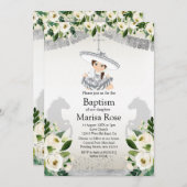 シルバーフィエスタガールバプテスマ《キリスト教》洗礼式や命名式 招待状 (正面/裏面)