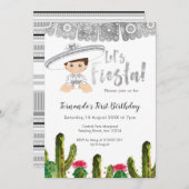 シルバーフィエスタシャーロボーイ誕生日 招待状 (正面/裏面)