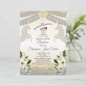 シルバーフィエスタボーイバプティスマ《キリスト教》洗礼式や命名式招待状 招待状 (スタンド正面)