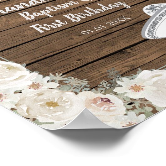 シルバーフィエスタボーイバプテスマと誕生日歓迎 ポスター (角)