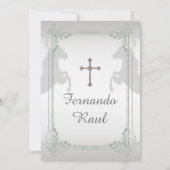 シルバーフィエスタボーイバプテスマ&誕生日招待状 招待状 (裏面)