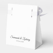 シルバーフィリシンプルグリー優雅な結婚式ありがとう フェイバーボックス (裏面サイド)