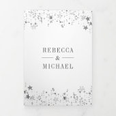 シルバーフェアユータリーキャッスルプリンセス結婚キャリッジ 三つ折り招待状 (カバー)