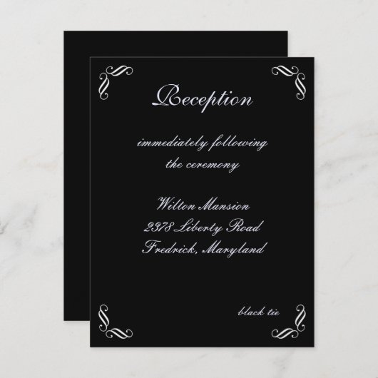 シルバーフェアリー披露宴カード 招待状 (正面/裏面)