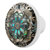 シルバーフェイクとアワビ セラミックノブ (右)