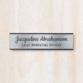 シルバーフェイクとブラックオフィスのドアの看板なしロゴ サインプレート (正面)