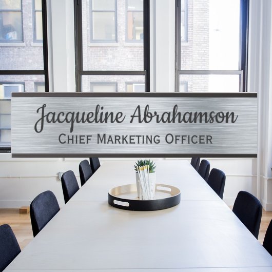 シルバーフェイクとブラックオフィスのドアの看板なしロゴ サインプレート