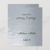 シルバーフェイクの結婚座席表印刷ゲスト名 (正面/裏面)