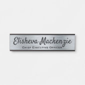 シルバーフェイクオフィスのドアのシンボルや象徴名プレート サインプレート (正面)