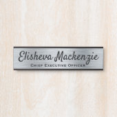 シルバーフェイクオフィスのドアのシンボルや象徴名プレート サインプレート (正面)