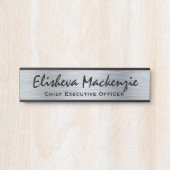 シルバーフェイクオフィスのドアのシンボルや象徴名プレート サインプレート (正面)