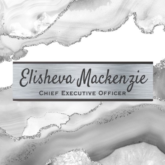 シルバーフェイクオフィスのドアのシンボルや象徴名プレート サインプレート