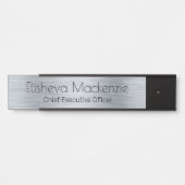 シルバーフェイクオフィスのドアのシンボルや象徴名プレート サインプレート (正面)