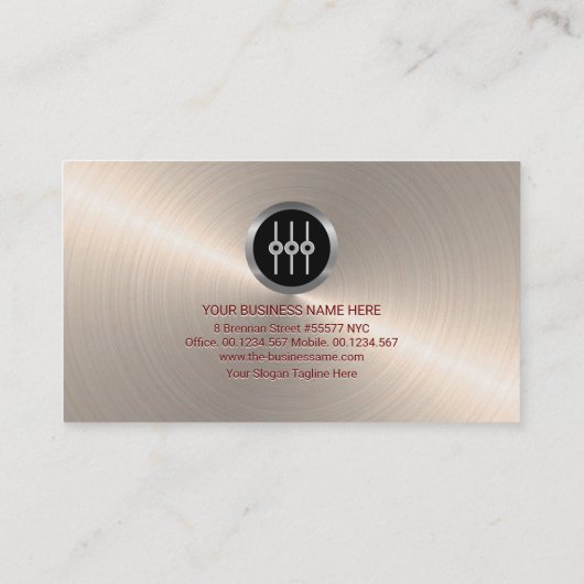 シルバーフェイクオーディオディスプレイエンボス文字DJ 名刺 (裏面)