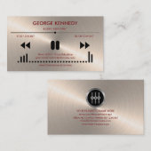 シルバーフェイクオーディオディスプレイエンボス文字DJ 名刺 (正面/裏面)