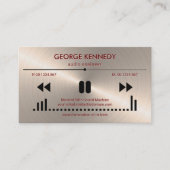 シルバーフェイクオーディオディスプレイエンボス文字DJ 名刺 (正面)