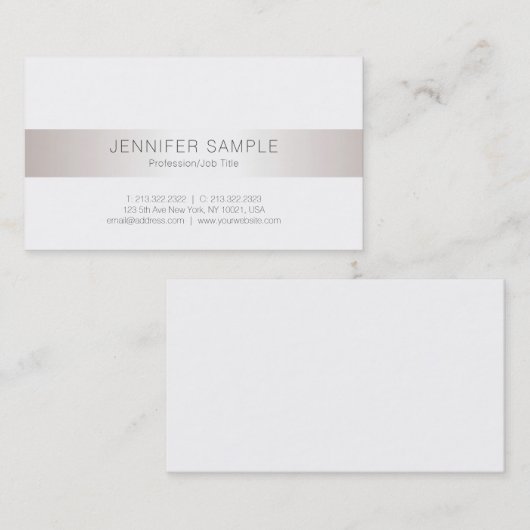 シルバーフェイククリエイティブプレお洒落イントレンディーラグジュアリー 名刺 (正面/裏面)