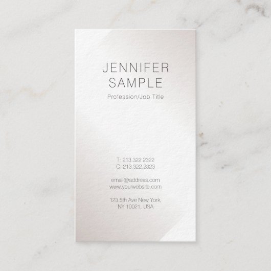 シルバーフェイククリエイティブミニマリストプレーントレンディーリュックス 名刺 (正面)