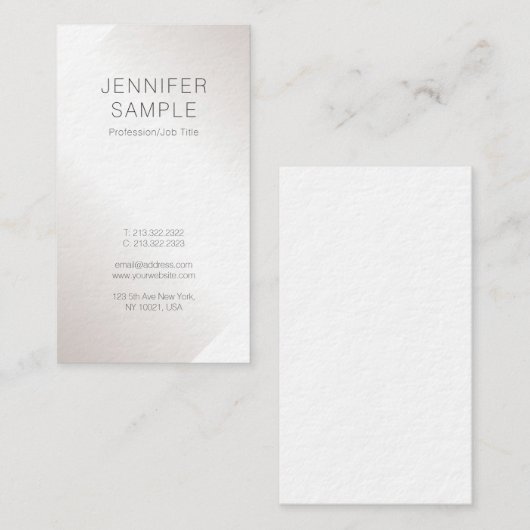 シルバーフェイククリエイティブミニマリストプレーントレンディーリュックス 名刺 (正面/裏面)