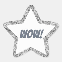 シルバーフェイクグリッターうわー！先生 星シール