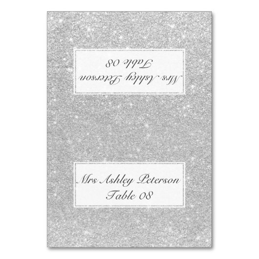シルバーフェイクグリッターググラデーションレイ結婚ズの場所 テーブルナンバー (正面)