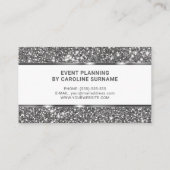 シルバーフェイクグリッターグレーグリッターイベントプランナー 名刺 (裏面)