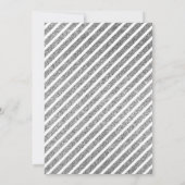 シルバーフェイクグリッタースターズブルームスリム結婚ズ 招待状 (裏面)