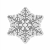 シルバーフェイクグリッタースノーフレーク シール (正面)
