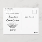 シルバーフェイクグリッターターコイズブルーSweet sixteen ポストカード (裏面)