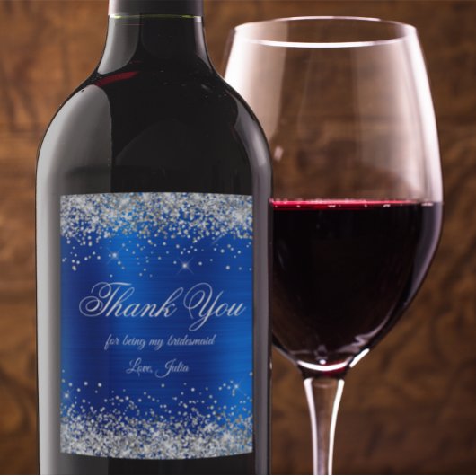 シルバーフェイクグリッターブ王室のルーフォイルサンキュー ワインラベル