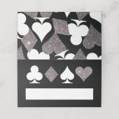 シルバーフェイクグリッターベガス座席表オンブラック プレイスカード (外部開封)