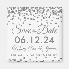 シルバーフェイクグリッター紙吹雪保存日 マグネット