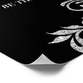 シルバーフェイクグリッター、カスタムウェディングウェルカムポスター ポスター (角)