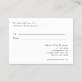 シルバーフェイクシークインブラックサロンギフト証書 割引カード (裏面)