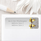 シルバーフェイクシークイン金ゴールド弓とダイヤモンド ラベル (インサイチュ)