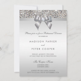 シルバーフェイクシークンズボーリハーサルディナー 招待状